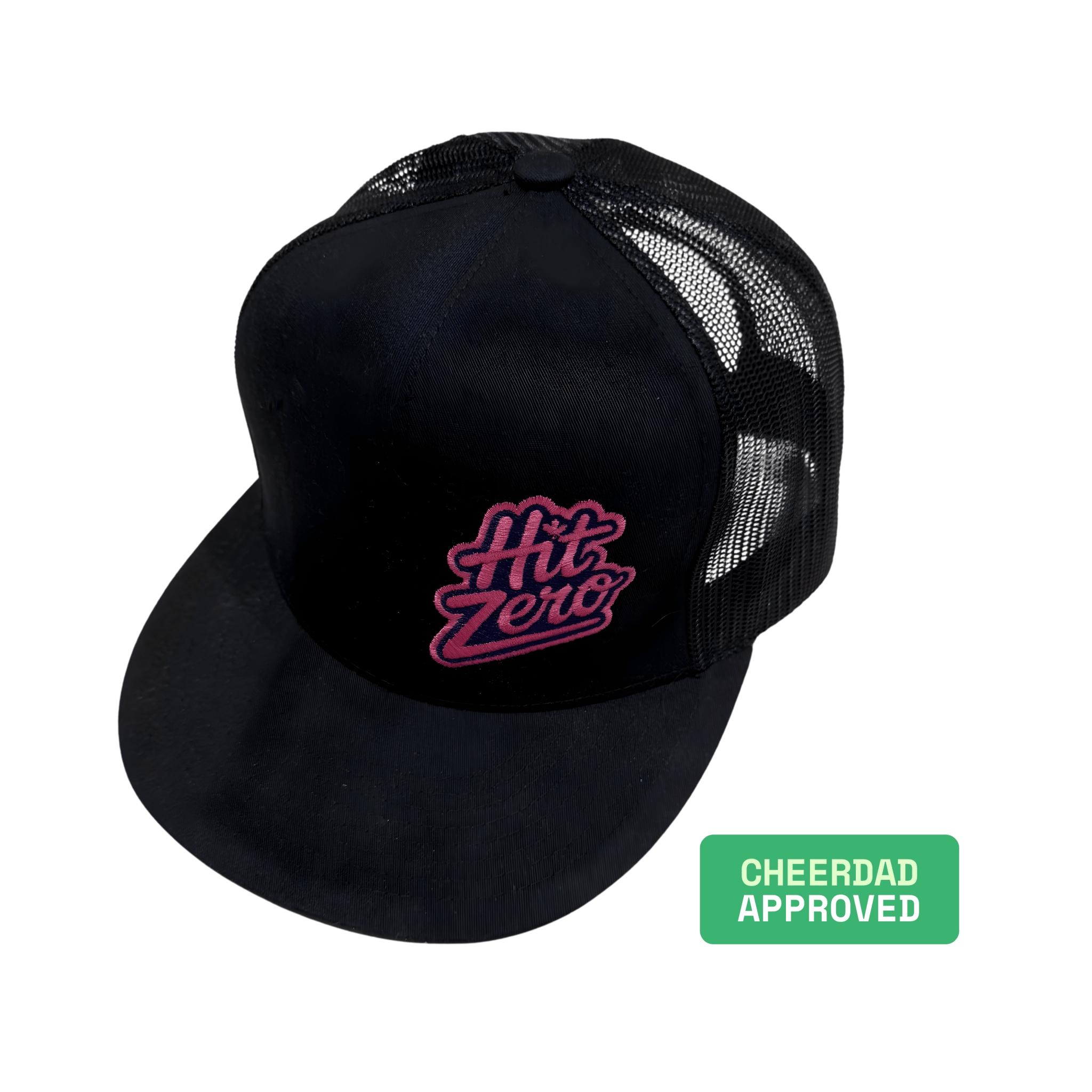 Hit Zero Athletics Classic Trucker Hat - Black with Pink - EMBROIDERY - Hit Zero Athletics