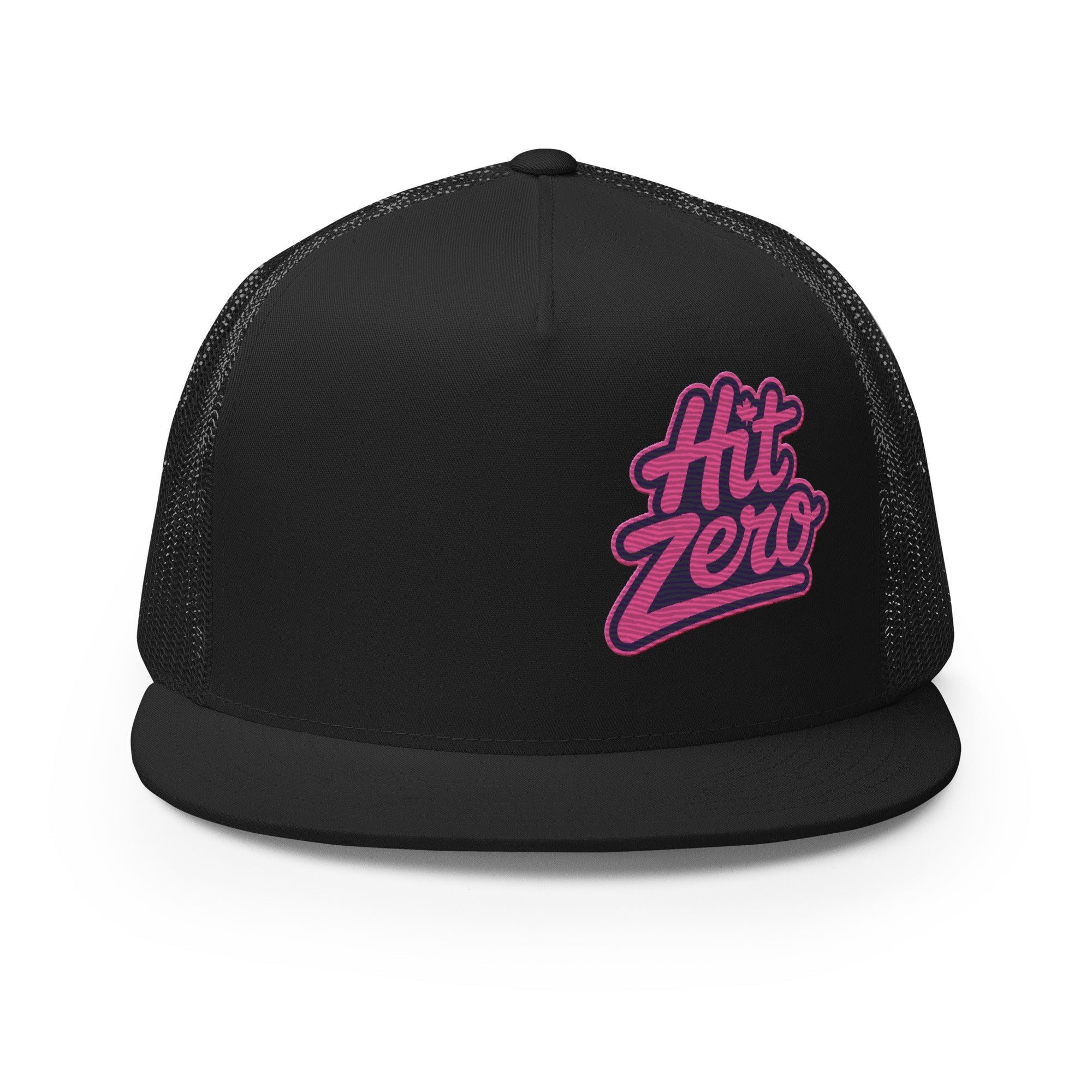 Hit Zero Athletics Classic Trucker Hat - Black with Pink - EMBROIDERY - Hit Zero Athletics