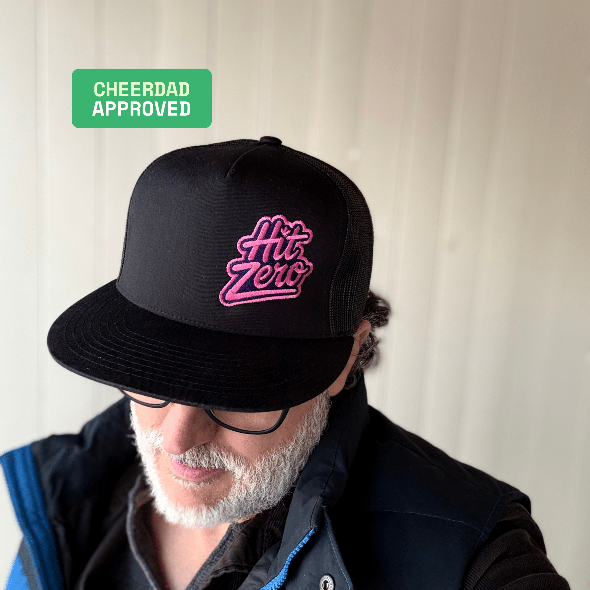 Hit Zero Athletics Classic Trucker Hat - Black with Pink - EMBROIDERY - Hit Zero Athletics